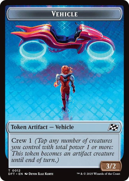 Vehicle // Pilot Double-Sided Token trading card from Aetherdrift Vehicle // Pilot Double-Sided Token - Aetherdrift Magic: The Gathering trading card