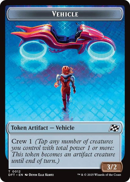 Vehicle // Pilot Double-Sided Token - Aetherdrift Magic: The Gathering trading card