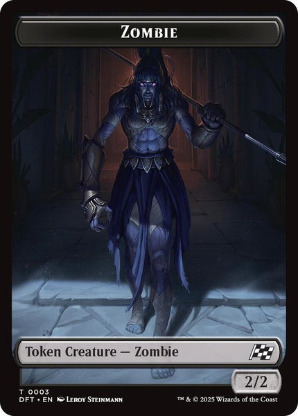 Zombie (0003) // Pilot Double-Sided Token trading card from Aetherdrift Zombie (0003) // Pilot Double-Sided Token - Aetherdrift Magic: The Gathering trading card