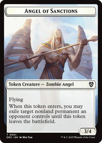 Angel of Sanctions // Vizier of Many Faces Double-Sided Token - Commander: Aetherdrift (DRC) #1 // 2 - Token Magic: The Gathering Trading Card