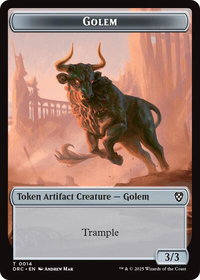 Golem (0014) // Golem (0015) Double-Sided Token - Commander: Aetherdrift (DRC) #14 // 15 - Token Magic: The Gathering Trading Card
