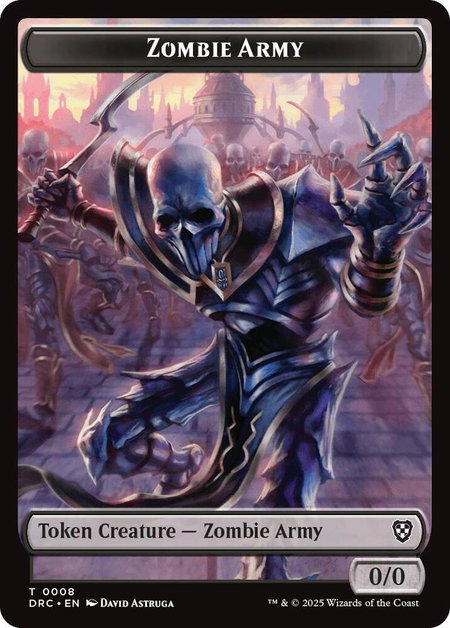 Zombie Army // Zombie Warrior Double-Sided Token - Commander: Aetherdrift Magic: The Gathering trading card