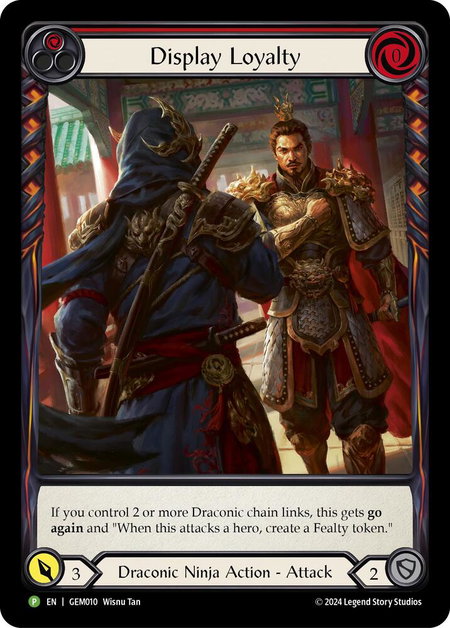 Display Loyalty (Red) - GEM Pack 1 Flesh and Blood trading card