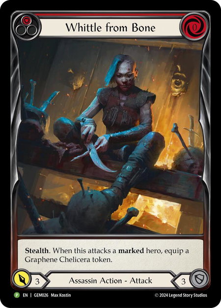 Whittle from Bone (Red) - GEM Pack 1 Flesh and Blood trading card
