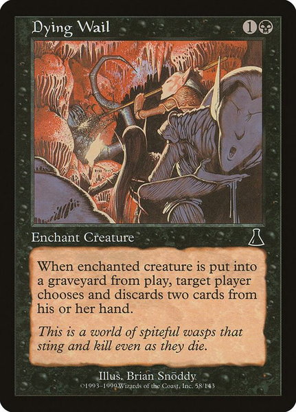 Dying Wail trading card from Urza's Destiny Dying Wail - Urza's Destiny Magic: The Gathering trading card
