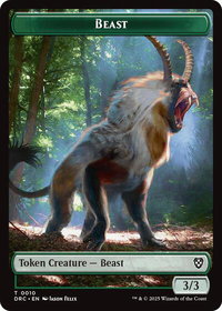 Beast (0010) // Servo Double-Sided Token - Commander: Aetherdrift (DRC) #10 // 8 - Token Magic: The Gathering Trading Card