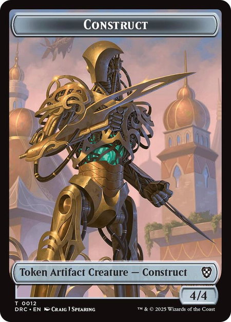 Construct // Beast (0011) Double-Sided Token - Commander: Aetherdrift Magic: The Gathering trading card