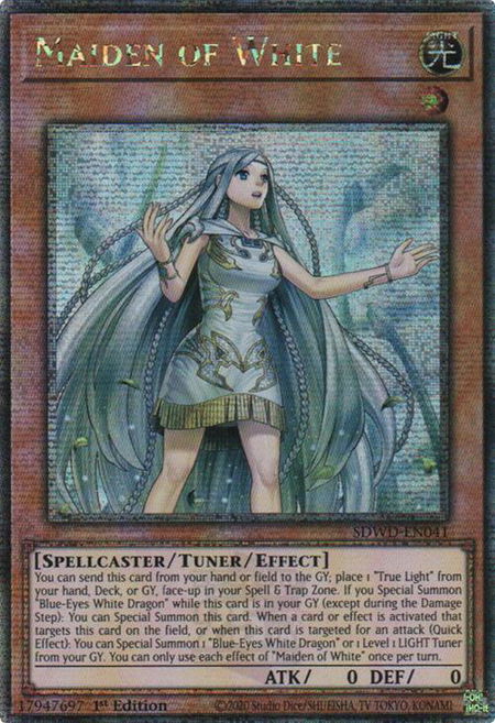 Maiden of White (Quarter Century Secret Rare) - Structure Deck: Blue-Eyes White Destiny YuGiOh trading card