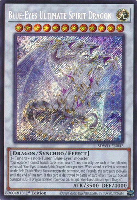 Blue-Eyes Ultimate Spirit Dragon (Secret Rare) - Structure Deck: Blue-Eyes White Destiny YuGiOh trading card