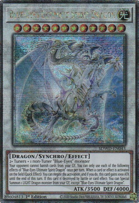 Blue-Eyes Ultimate Spirit Dragon (Quarter Century Secret Rare) - Structure Deck: Blue-Eyes White Destiny YuGiOh trading card