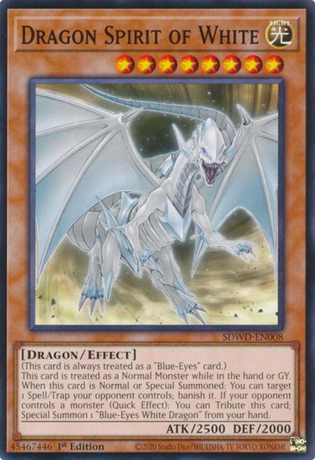 Dragon Spirit of White - Structure Deck: Blue-Eyes White Destiny YuGiOh trading card