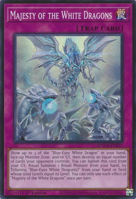 Majesty of the White Dragons - Structure Deck: Blue-Eyes White Destiny YuGiOh trading card