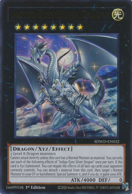 Indigo-Eyes Silver Dragon - Structure Deck: Blue-Eyes White Destiny YuGiOh trading card