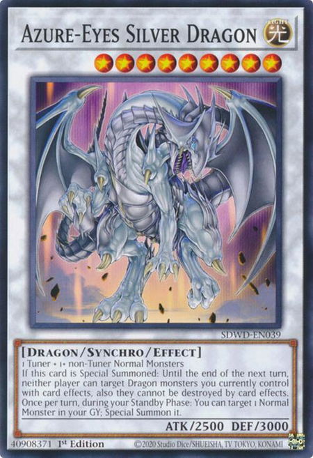 Azure-Eyes Silver Dragon - Structure Deck: Blue-Eyes White Destiny YuGiOh trading card