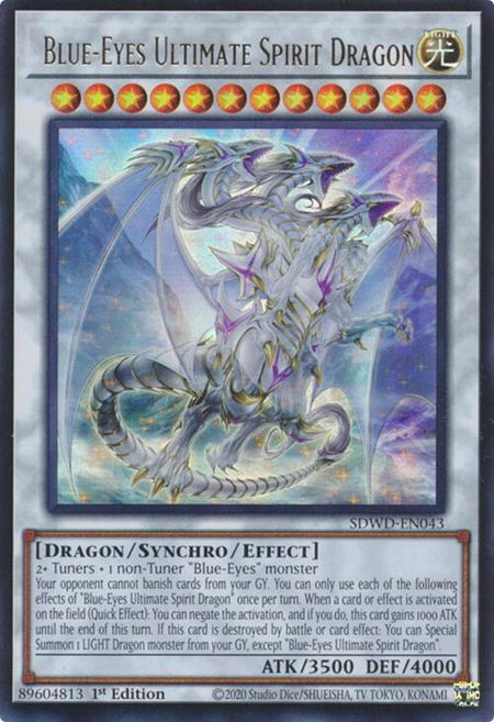 Blue-Eyes Ultimate Spirit Dragon - Structure Deck: Blue-Eyes White Destiny YuGiOh trading card
