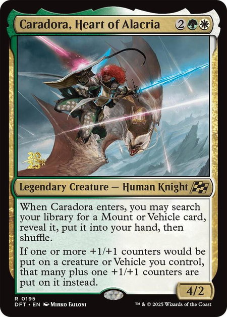 Caradora, Heart of Alacria - Prerelease Cards Magic: The Gathering trading card