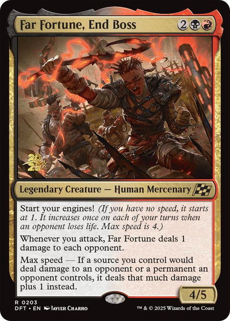 Far Fortune, End Boss - Prerelease Cards Magic: The Gathering trading card