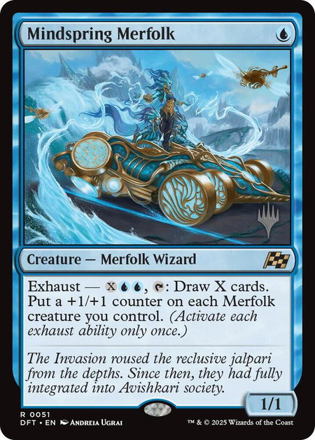 Mindspring Merfolk - Promo Pack: Aetherdrift Magic: The Gathering trading card