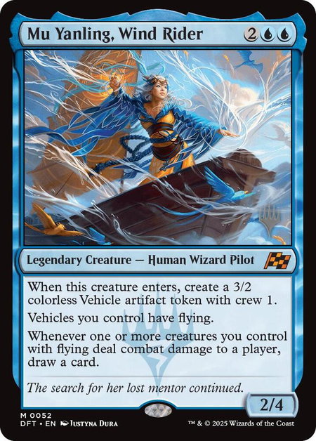 Mu Yanling, Wind Rider trading card from Promo Pack: Aetherdrift Mu Yanling, Wind Rider - Promo Pack: Aetherdrift Magic: The Gathering trading card
