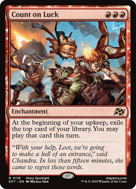 Count on Luck trading card from Promo Pack: Aetherdrift Count on Luck - Promo Pack: Aetherdrift Magic: The Gathering trading card