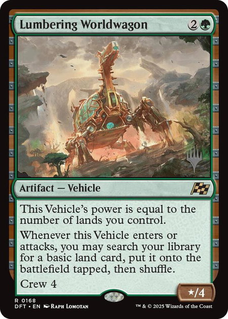 Lumbering Worldwagon trading card from Promo Pack: Aetherdrift Lumbering Worldwagon - Promo Pack: Aetherdrift Magic: The Gathering trading card