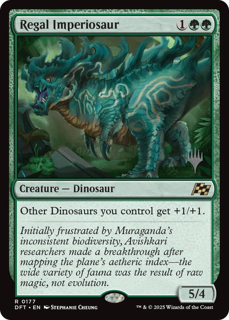 Regal Imperiosaur trading card from Promo Pack: Aetherdrift Regal Imperiosaur - Promo Pack: Aetherdrift Magic: The Gathering trading card
