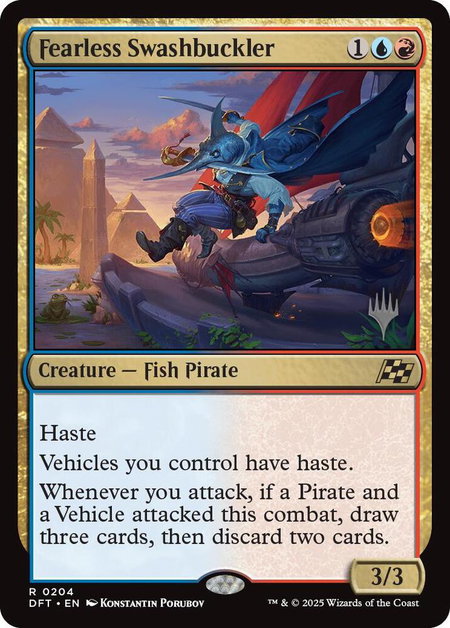 Fearless Swashbuckler trading card from Promo Pack: Aetherdrift Fearless Swashbuckler - Promo Pack: Aetherdrift Magic: The Gathering trading card