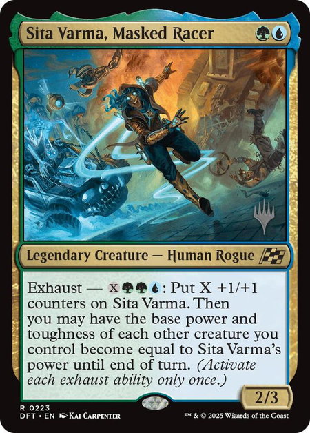 Sita Varma, Masked Racer - Promo Pack: Aetherdrift Magic: The Gathering trading card