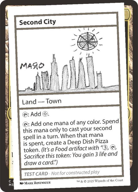 Second City - Un-Known Event Playtest Cards Magic: The Gathering trading card
