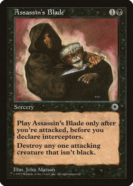 Assassin's Blade trading card from Portal Assassin's Blade - Portal Magic: The Gathering trading card