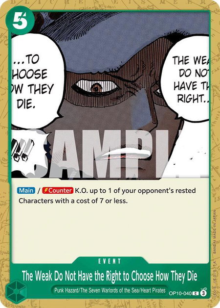The Weak Do Not Have the Right to Choose How They Die - Royal Blood One Piece trading card