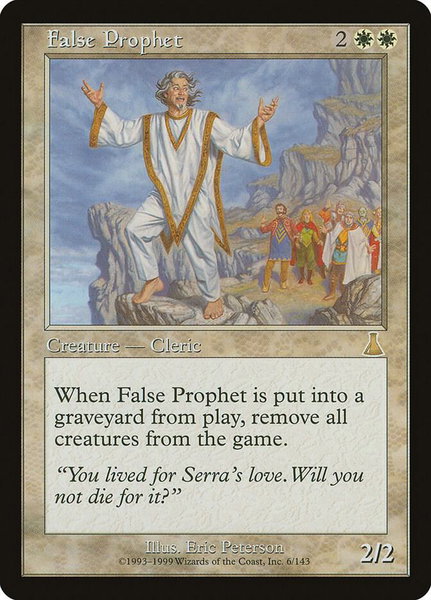 False Prophet trading card from Urza's Destiny False Prophet - Urza's Destiny Magic: The Gathering trading card