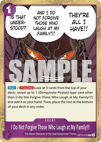 I Do Not Forgive Those Who Laugh at My Family!!! - Royal Blood (OP10) #OP10-078 - Rare One Piece Trading Card