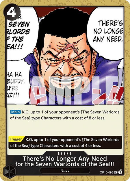 There's No Longer Any Need for the Seven Warlords of the Sea!!! - Royal Blood One Piece trading card