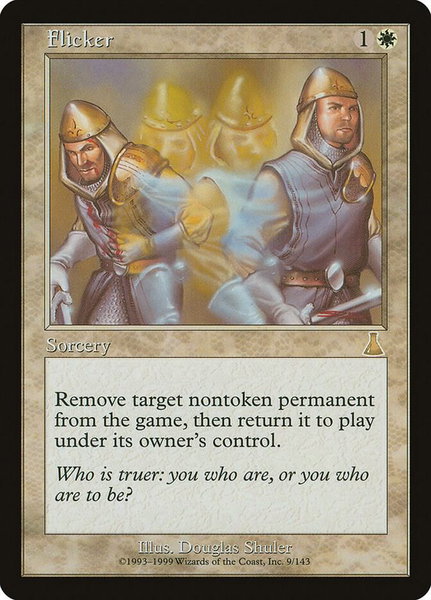 Flicker trading card from Urza's Destiny Flicker - Urza's Destiny Magic: The Gathering trading card