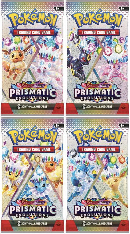 Prismatic Evolutions Booster Pack Art Bundle [Set of 4] - SV: Prismatic Evolutions Pokémon trading card