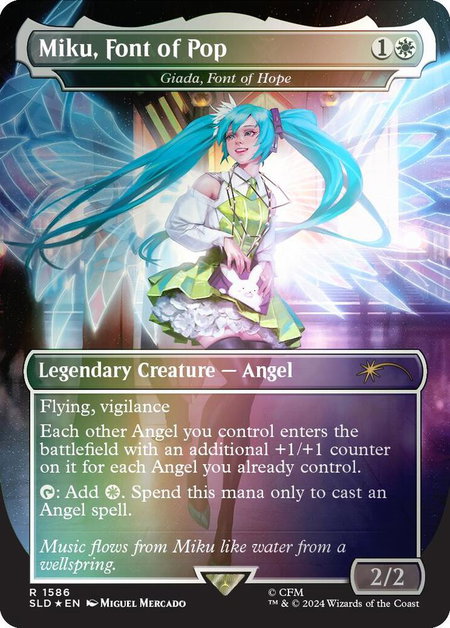 Miku, Font of Pop - Giada, Font of Hope (Rainbow Foil) - Secret Lair Drop Series Magic: The Gathering trading card