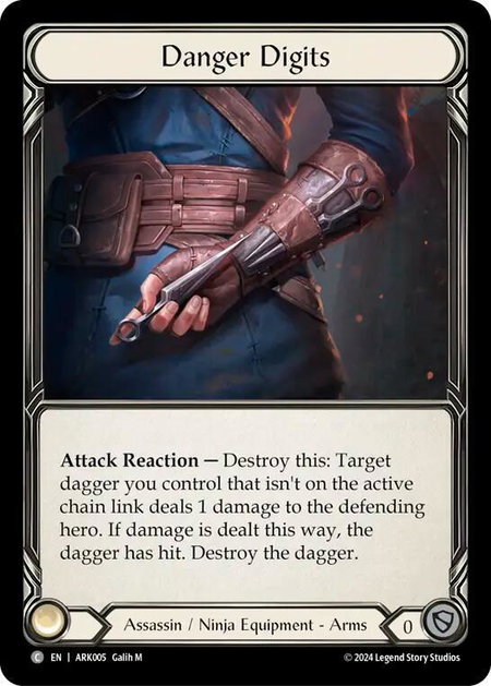 Danger Digits trading card from Blitz Deck: The Hunted - Arakni Danger Digits - Blitz Deck: The Hunted - Arakni Flesh and Blood trading card