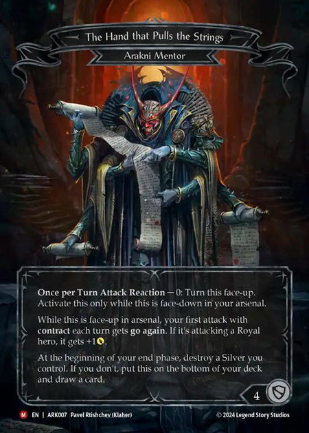 The Hand that Pulls the Strings trading card from Blitz Deck: The Hunted - Arakni The Hand that Pulls the Strings - Blitz Deck: The Hunted - Arakni Flesh and Blood trading card