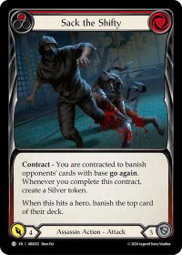 Sack the Shifty (Red) - Blitz Deck: The Hunted - Arakni  #ARK012 - Common Flesh and Blood Trading Card