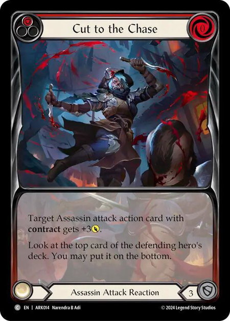 Cut to the Chase (Red) (Extended Art) trading card from Blitz Deck: The Hunted - Arakni Cut to the Chase (Red) (Extended Art) - Blitz Deck: The Hunted - Arakni Flesh and Blood trading card