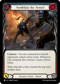 Annihilate the Armed (Blue) - Blitz Deck: The Hunted - Arakni  #ARK019 - Common Flesh and Blood Trading Card