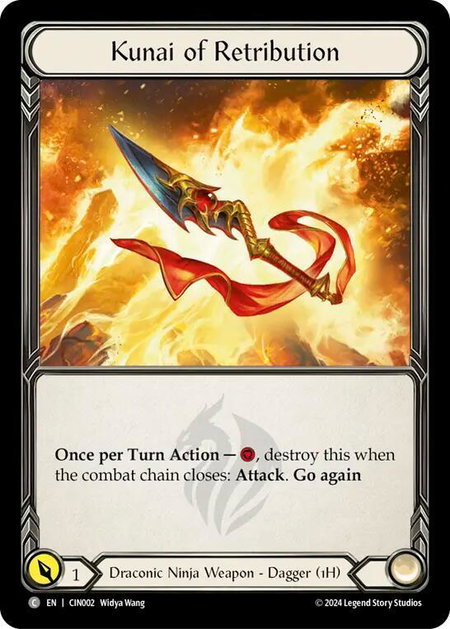 Kunai of Retribution - Blitz Deck: The Hunted - Cindra Flesh and Blood trading card