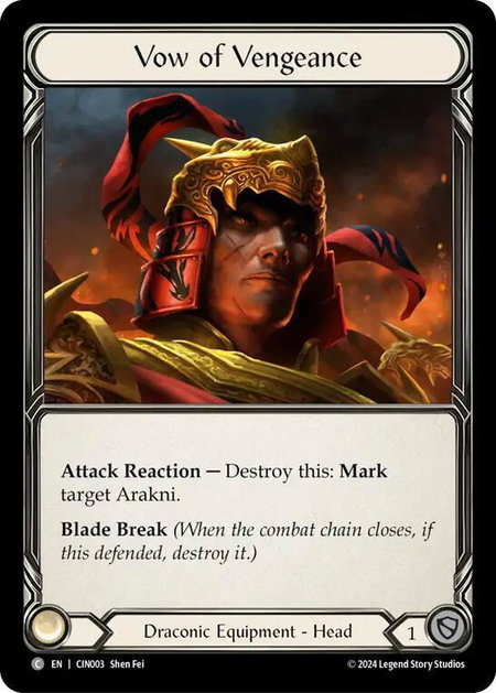 Vow of Vengeance - Blitz Deck: The Hunted - Cindra Flesh and Blood trading card