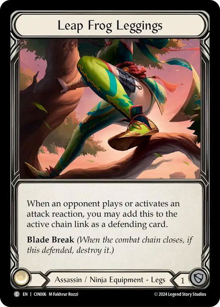 Leap Frog Leggings - Blitz Deck: The Hunted - Cindra Flesh and Blood trading card