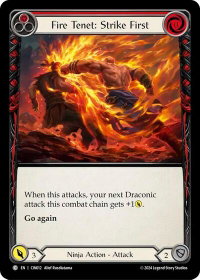 Fire Tenet: Strike First (Red) - Blitz Deck: The Hunted - Cindra  #CIN012 - Common Flesh and Blood Trading Card