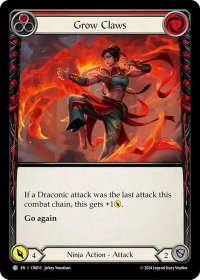 Grow Claws (Red) - Blitz Deck: The Hunted - Cindra  #CIN013 - Common Flesh and Blood Trading Card