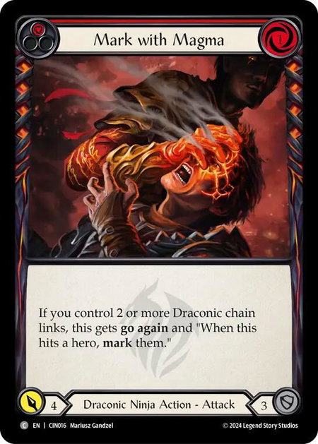 Mark with Magma (Red) - Blitz Deck: The Hunted - Cindra Flesh and Blood trading card