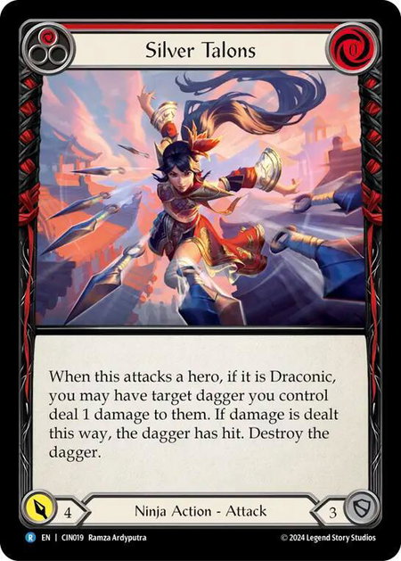 Silver Talons (Red) - Blitz Deck: The Hunted - Cindra Flesh and Blood trading card