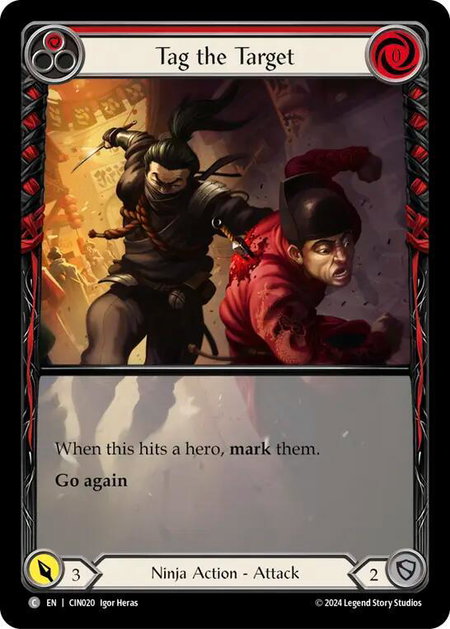 Tag the Target (Red) (Extended Art) - Blitz Deck: The Hunted - Cindra Flesh and Blood trading card